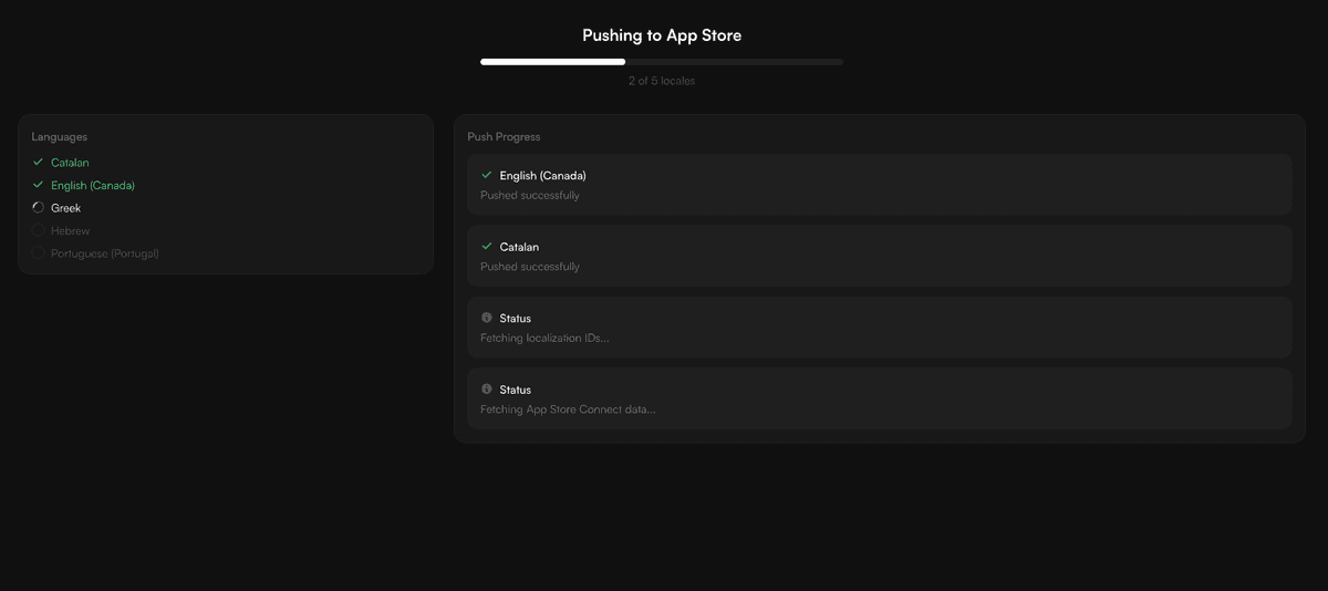 Push to App Store Connect